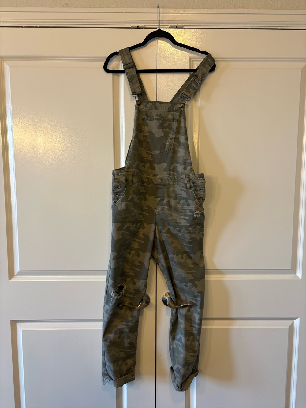 Vanilla Star Olive Camo Overalls Jumpsuit